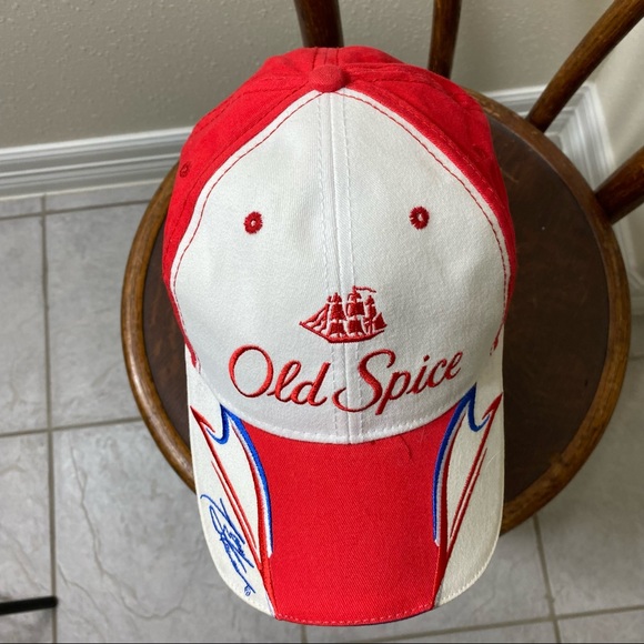 NASCAR Old Spice Cap Hat Red and White # 14 Velcro Winners Circle - Picture 7 of 9